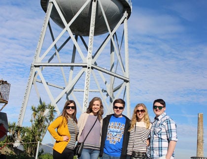 Students in front of the Alcatraz Water Tower