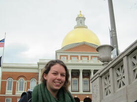 Boston - Girl at Capitol Building