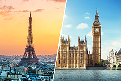 Eiffel Tower in Paris & Big Ben in London